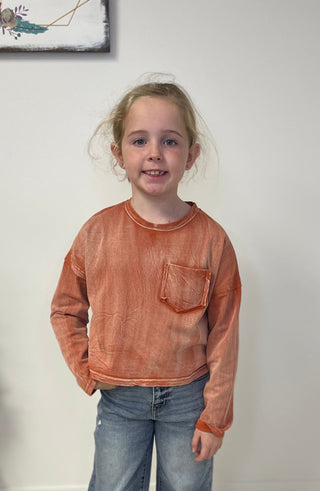 Mineral Washed Girls Top - Shop Hidden Treasure Boutique