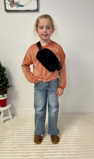 Mineral Washed Girls Top - Shop Hidden Treasure Boutique