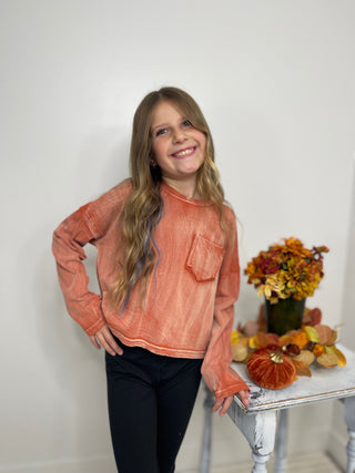 Mineral Washed Girls Top - Shop Hidden Treasure Boutique