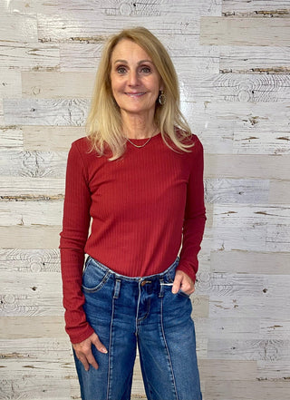 Minnie Long Sleeve - Crimson - Shop Hidden Treasure Boutique