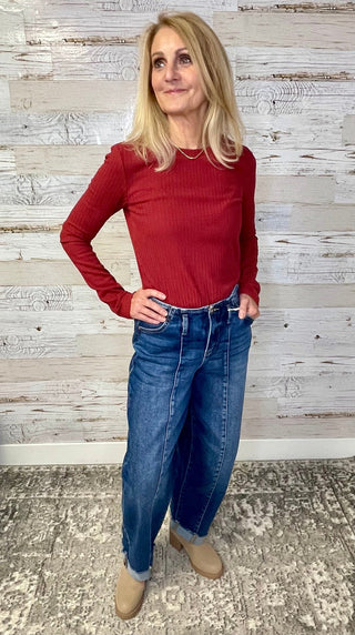 Minnie Long Sleeve - Crimson - Shop Hidden Treasure Boutique