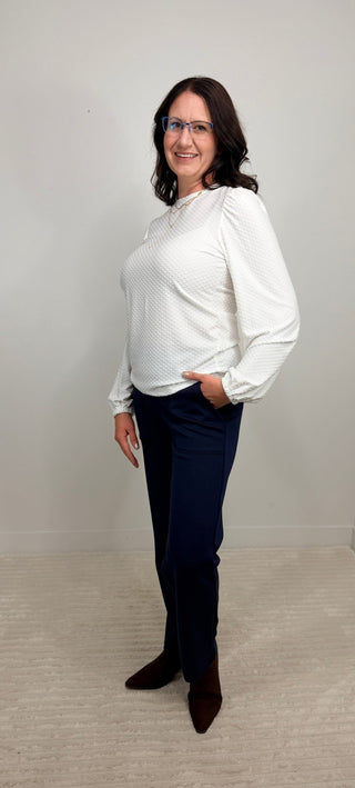 Miranda Dot Top - White - Shop Hidden Treasure Boutique