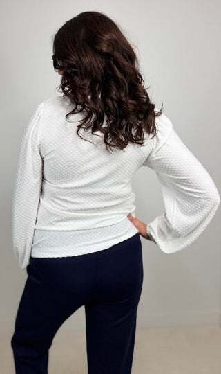Miranda Dot Top - White - Shop Hidden Treasure Boutique