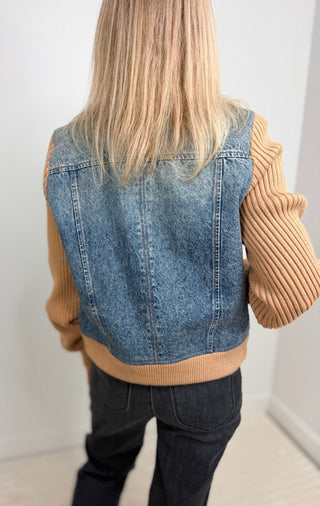 Mixed Media Denim Jacket - Shop Hidden Treasure Boutique