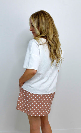 Mocha Mousse Polka Dot Skort - Shop Hidden Treasure Boutique