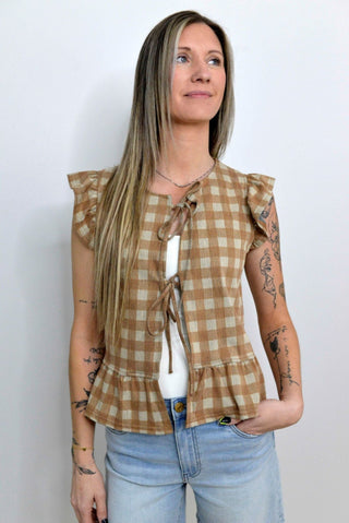 Molly Brown Gingham Vest - Shop Hidden Treasure Boutique