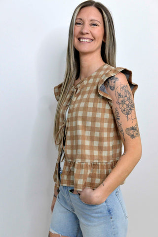 Molly Brown Gingham Vest - Shop Hidden Treasure Boutique
