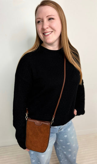 Myla Faux Suede Crossbody - Shop Hidden Treasure Boutique