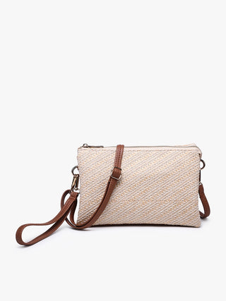 simple crossbody bag with a brown strap