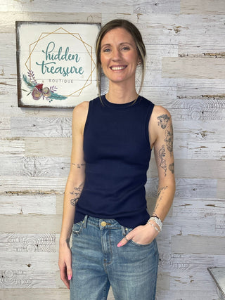 Nautical Navy Tank Top - Shop Hidden Treasure Boutique