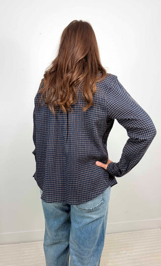 Navigator Navy Plaid Button Down - Shop Hidden Treasure Boutique