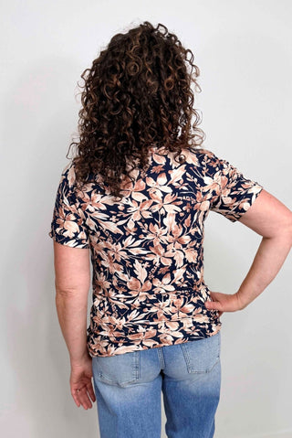 Navy Autumn Petals Tee - Shop Hidden Treasure Boutique