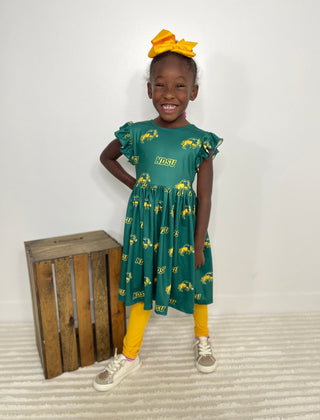 NDSU Flutter Sleeve Dress - Shop Hidden Treasure Boutique