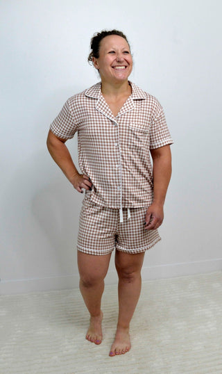 Nella Gingham Pajama Set - Shop Hidden Treasure Boutique