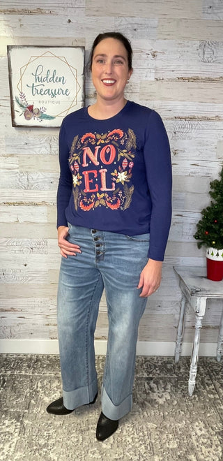 Noel Graphic Long Sleeve Tee - Shop Hidden Treasure Boutique