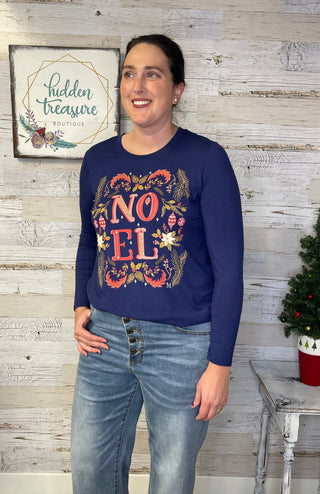 Noel Graphic Long Sleeve Tee - Shop Hidden Treasure Boutique