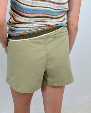 Olive Tie Waist Shorts - Shop Hidden Treasure Boutique