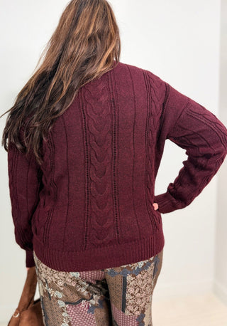 Opal Cable Mock Neck Sweater - Shop Hidden Treasure Boutique