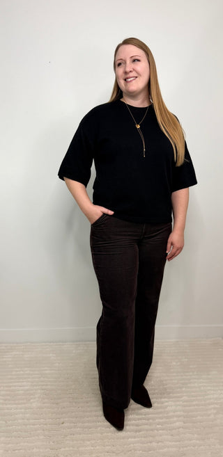 Oversized Black Sweater Top - Shop Hidden Treasure Boutique