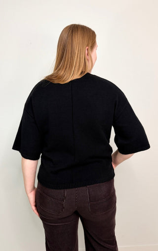 Oversized Black Sweater Top - Shop Hidden Treasure Boutique