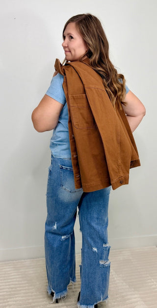 Oversized Step Hem Jacket - Shop Hidden Treasure Boutique