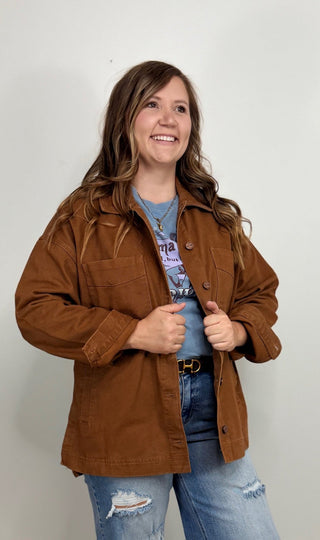 Oversized Step Hem Jacket - Shop Hidden Treasure Boutique