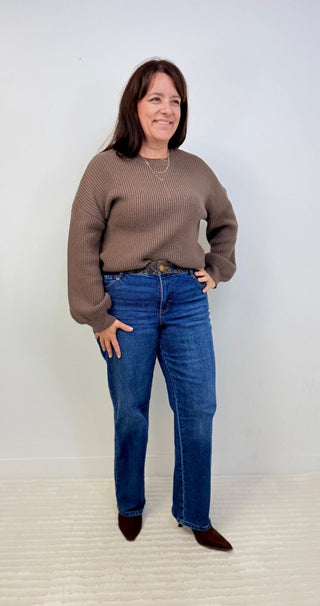 Oversized Sweater - Oak - Shop Hidden Treasure Boutique
