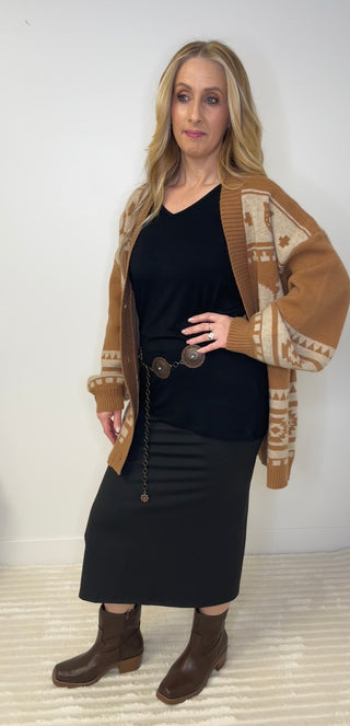 Oversized Western Graphic Cardigan - Shop Hidden Treasure Boutique