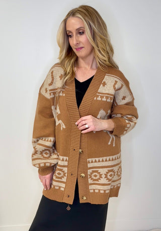 Oversized Western Graphic Cardigan - Shop Hidden Treasure Boutique