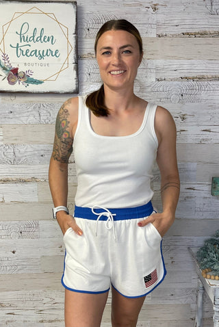 Patriotic Flag Shorts - Shop Hidden Treasure Boutique