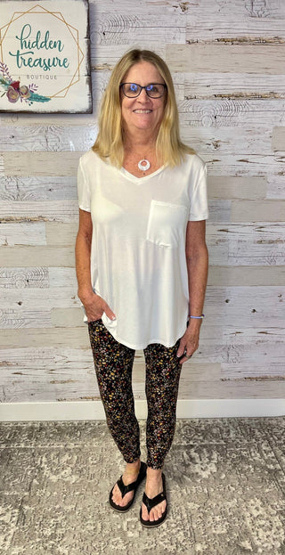Perfect Pocket Tee - Ivory - Shop Hidden Treasure Boutique