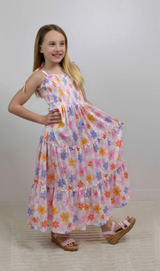 Pink Daisy Girls Maxi Dress - Shop Hidden Treasure Boutique