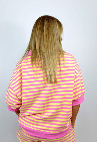 Pink Lemonade Terry Mock Neck - Shop Hidden Treasure Boutique