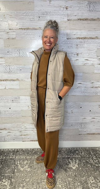 Pleated Mock Neck Top - Nutmeg - Shop Hidden Treasure Boutique