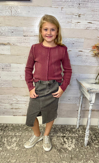 Plum Thermal Top - Shop Hidden Treasure Boutique