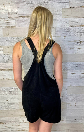Poolside Terry Romper - Black - Shop Hidden Treasure Boutique