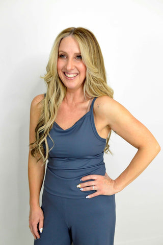 Prism Charcoal Blue Tank - Shop Hidden Treasure Boutique