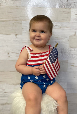 Quincy Bamboo Smocked Bubble Romper - Shop Hidden Treasure Boutique