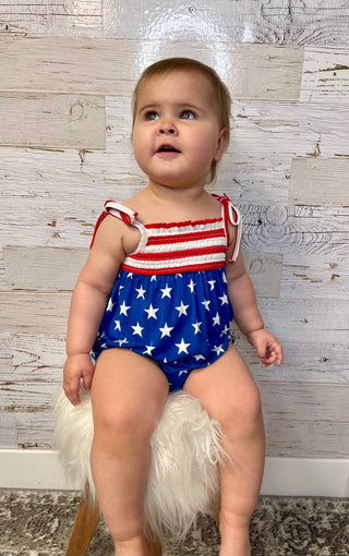 Quincy Bamboo Smocked Bubble Romper - Shop Hidden Treasure Boutique