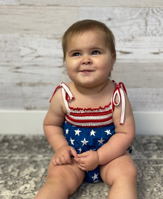 Quincy Bamboo Smocked Bubble Romper - Shop Hidden Treasure Boutique