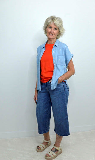 Quincy Star Print Short Sleeve Top - Shop Hidden Treasure Boutique