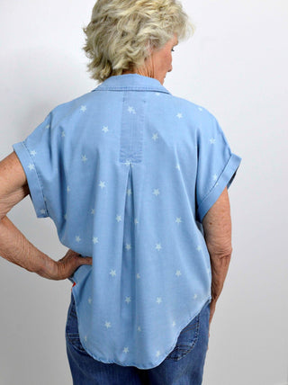 Quincy Star Print Short Sleeve Top - Shop Hidden Treasure Boutique