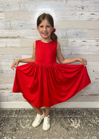 Red Tank Dress - Shop Hidden Treasure Boutique