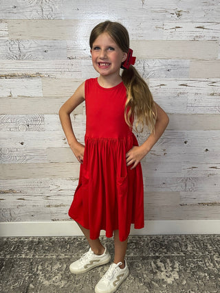 Red Tank Dress - Shop Hidden Treasure Boutique