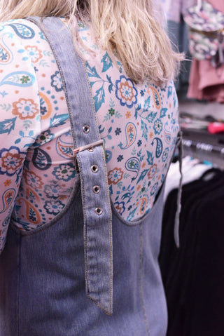 Refined Blue Denim Jumper Dress - Shop Hidden Treasure Boutique