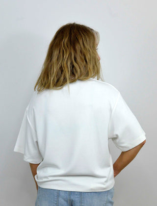Reina Boxy Tee - White - Shop Hidden Treasure Boutique