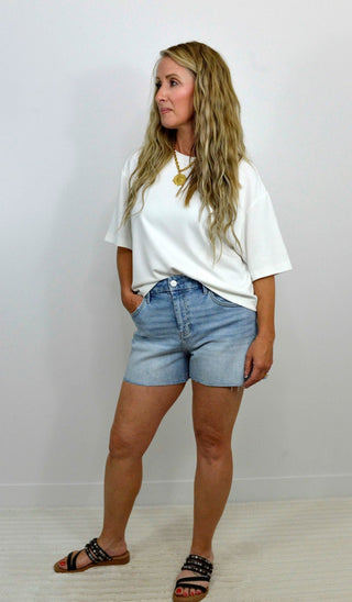 Reina Boxy Tee - White - Shop Hidden Treasure Boutique