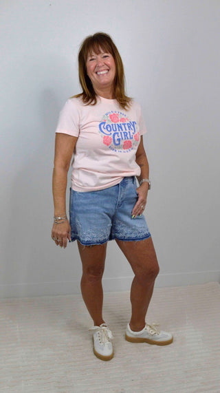 Released Hem Embroidered Shorts - Shop Hidden Treasure Boutique