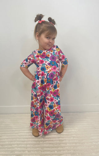 Retro Bloom Wide Leg Jumpsuit - Shop Hidden Treasure Boutique