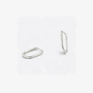 Retro Box Huggie Earrings - Silver - Shop Hidden Treasure Boutique